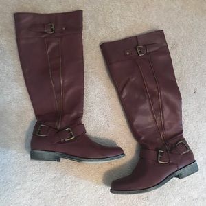 Maroon Riding Boots